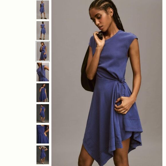 Daily Practice by Anthropologie Short-Sleeve Asymmetrical Midi Dress - Picture 3 of 4